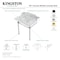 Kingston Brass 30 Carrara Marble Console Sink with Stainless Steel Legs, Marble WhiteMatte Black LMS30M8SQ0ST - alternate 4
